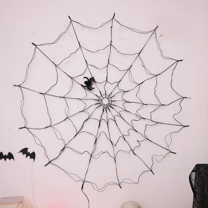 USB Glowing Spider Web Halloween Lights with Remote