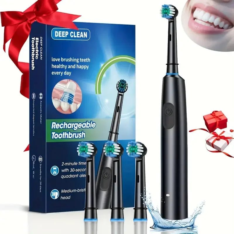 5-Mode Rechargeable Electric Toothbrush with Replacement Heads