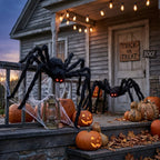 Giant bendable black Halloween spider decoration