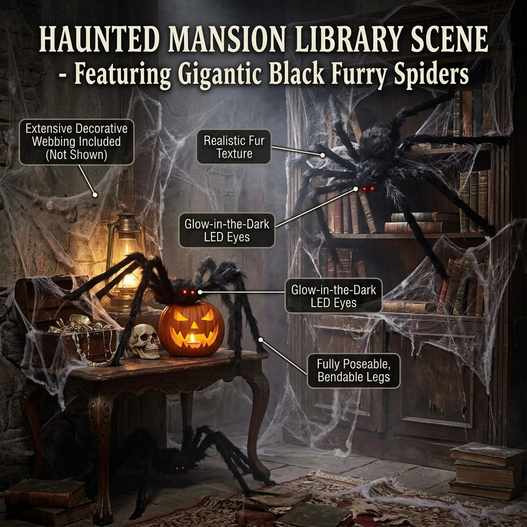 Giant Bendable Halloween Spider Decoration