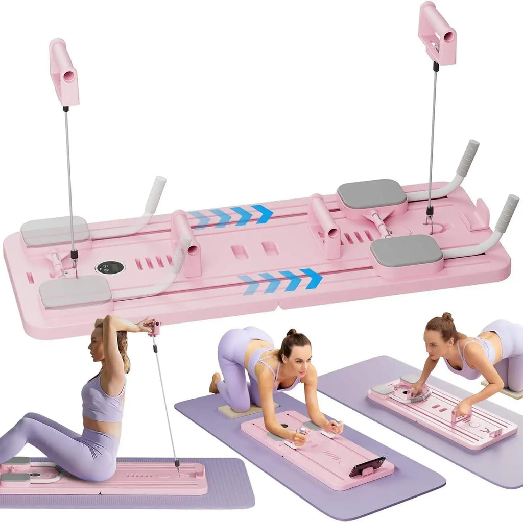 Foldable Pilates & Core Training Board with Resistance Cables