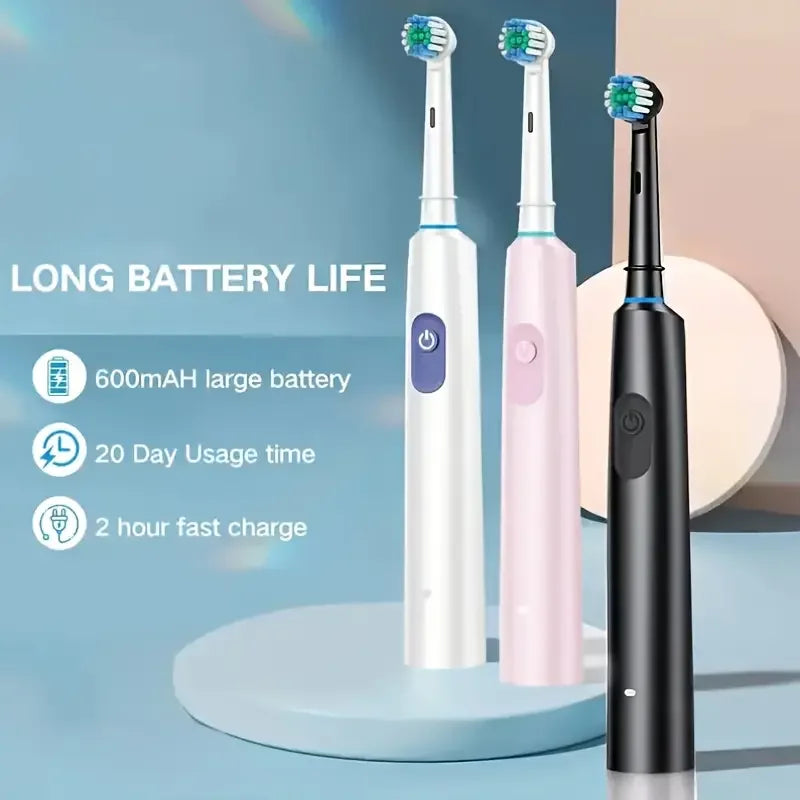 5-Mode Rechargeable Electric Toothbrush with Replacement Heads
