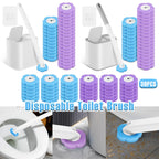 Disposable toilet brush system with replaceable cleaning heads