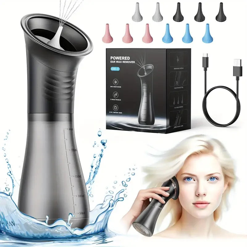 Electric ear irrigation cleaning kit with dual water tanks