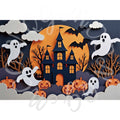 Halloween Castle & Ghost Photography Backdrop