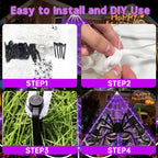 Giant LED Spider Web & Spider Halloween Decoration