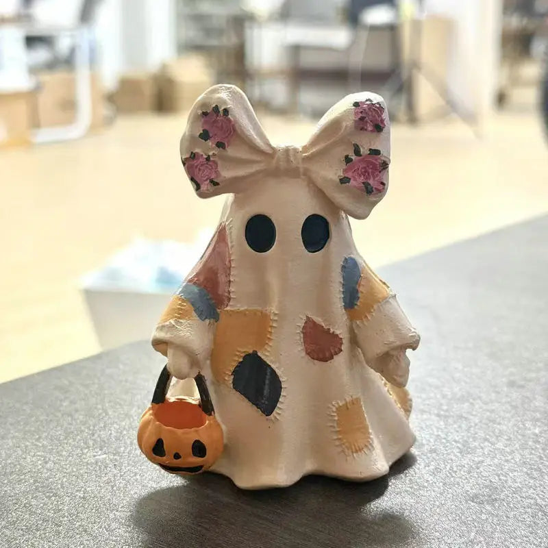 Light-Up Ghost & Pumpkin Halloween Yard Decoration