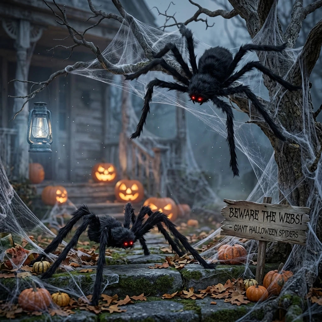 Giant Bendable Halloween Spider Decoration