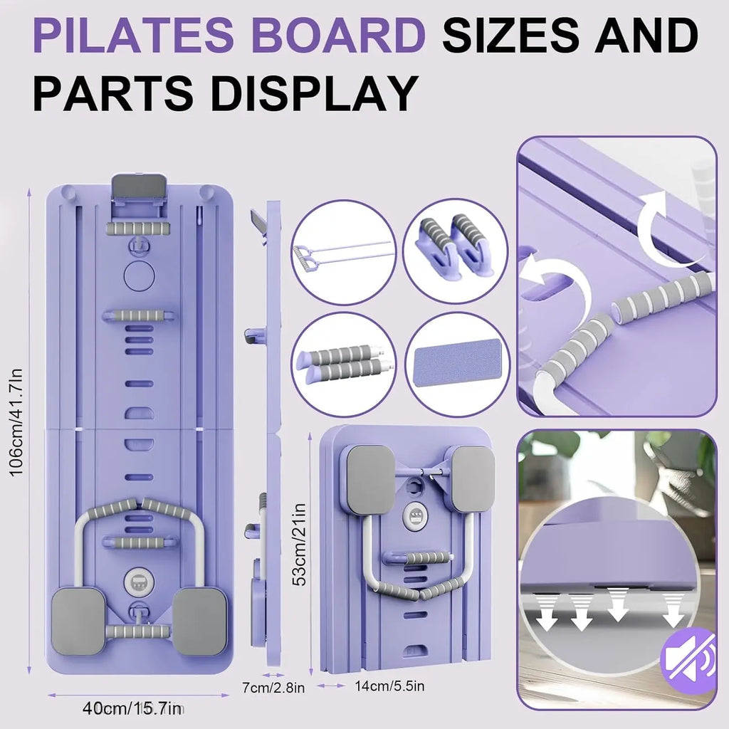 Foldable Pilates & Core Training Board with Resistance Cables