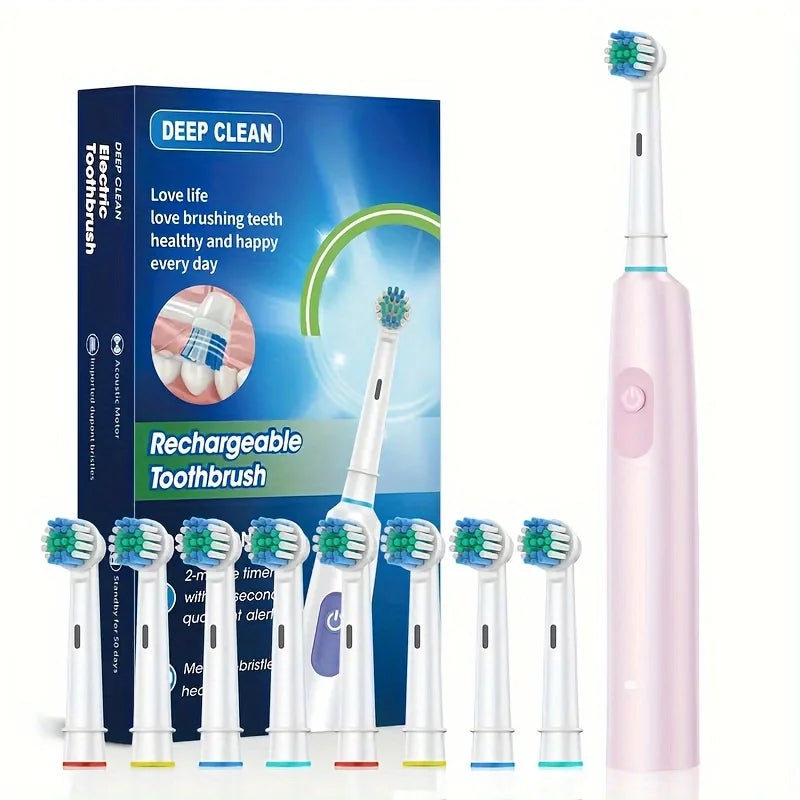 5-Mode Rechargeable Electric Toothbrush with Replacement Heads