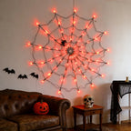 USB glowing spider web Halloween lights