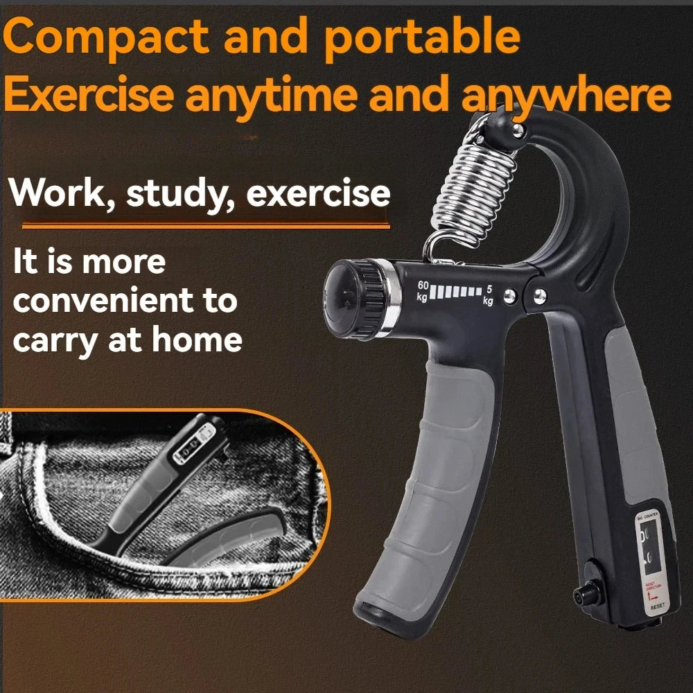 5–60kg Adjustable Hand Grip Strengthener with Counter